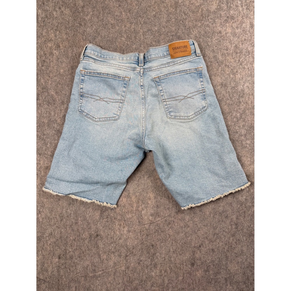 Signature Levi Strauss Boys Light Wash Denim Shorts Size 16 Regular Raw Hem - Picture 9 of 9